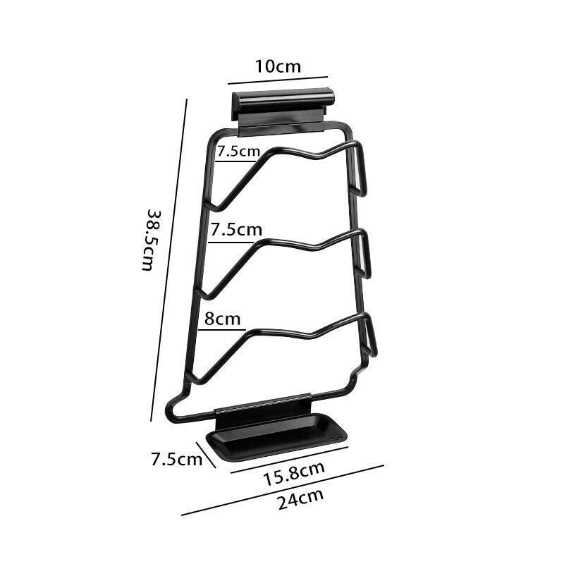 Sturdy Wall Mount Pot Lid Organizer Rack