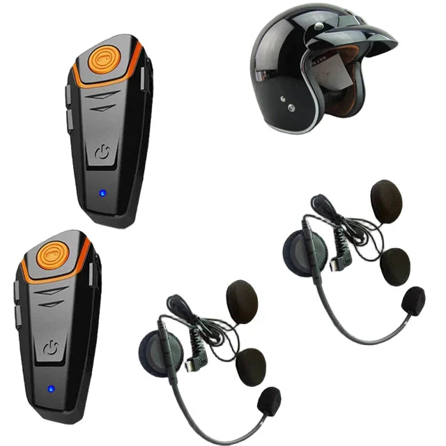 Waterproof Motorcycle Intercom with Bluetooth and Long Range