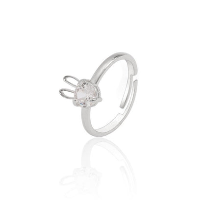Sparkling Lucky Bunny Charm Ring