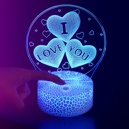 Colorful 3D Bedroom Table Lamp