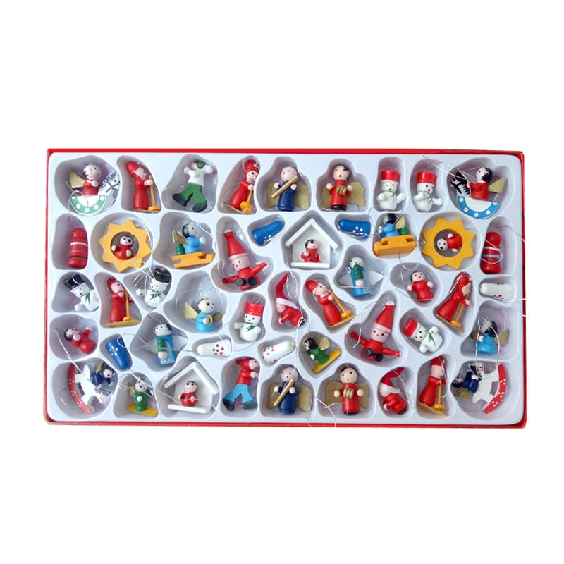 Christmas Tree Wooden Figure Decor Set