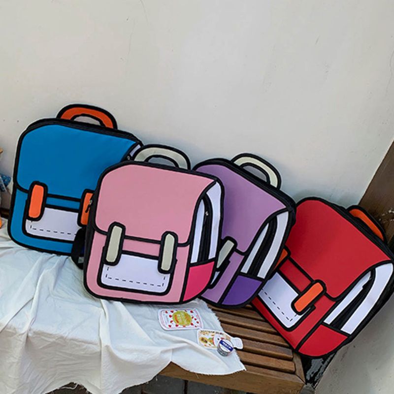 Fun 2D Graphic Unisex School Backpack