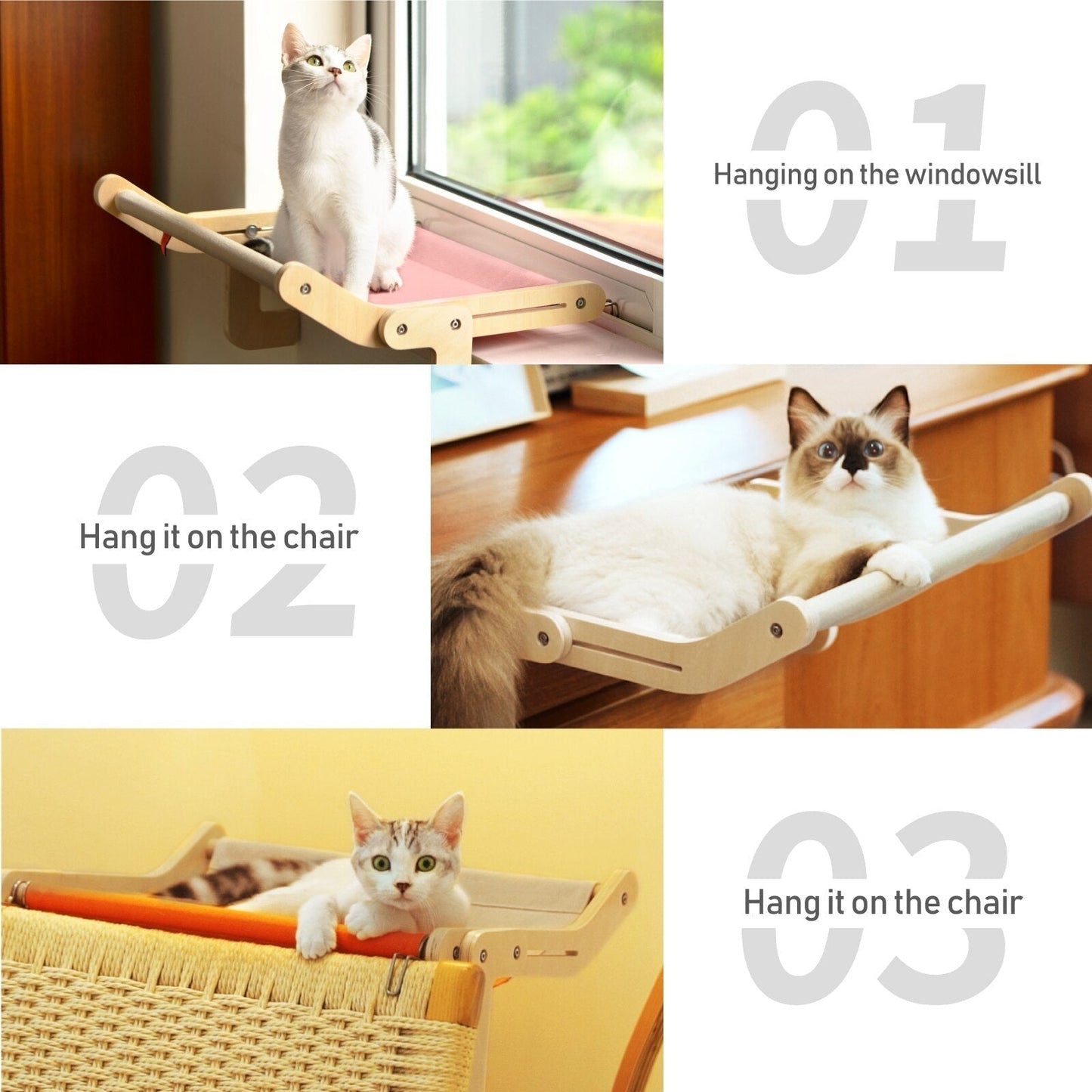 Cozy Pet Wooden Window Perch Bed