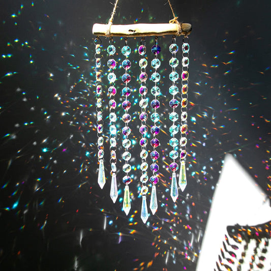 Sparkling Crystal Glass Window Wind Chime Decor - Befez