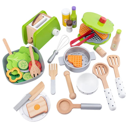 Deluxe Wooden Play Kitchen Set