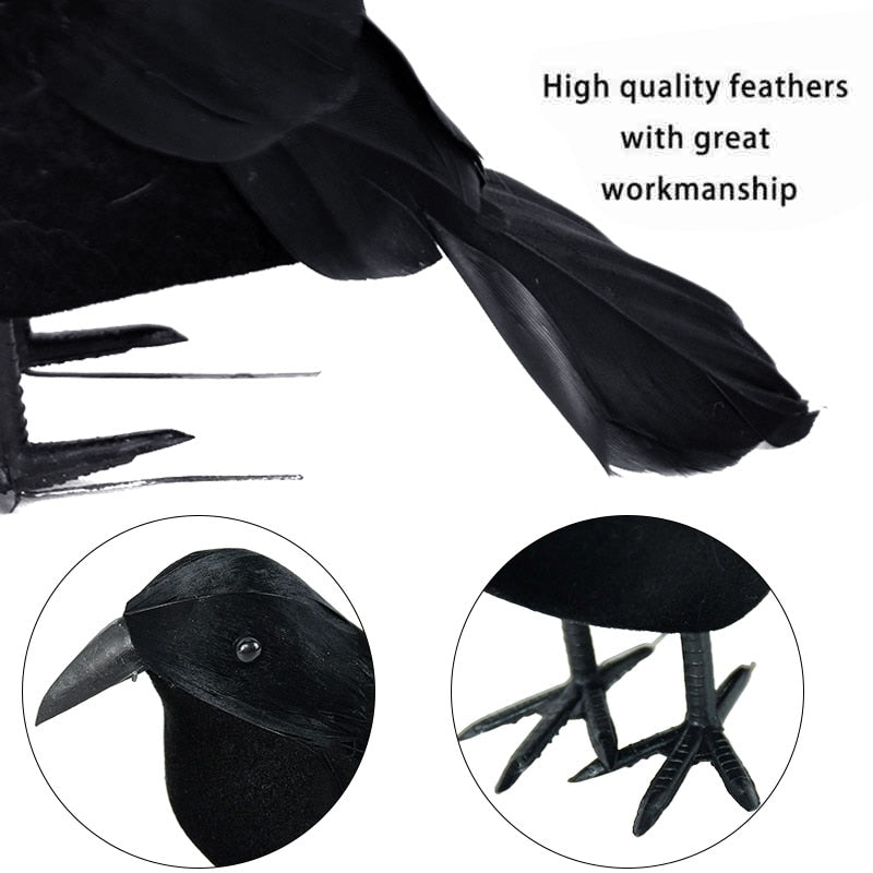 Spooky Black Bird Halloween Decoration