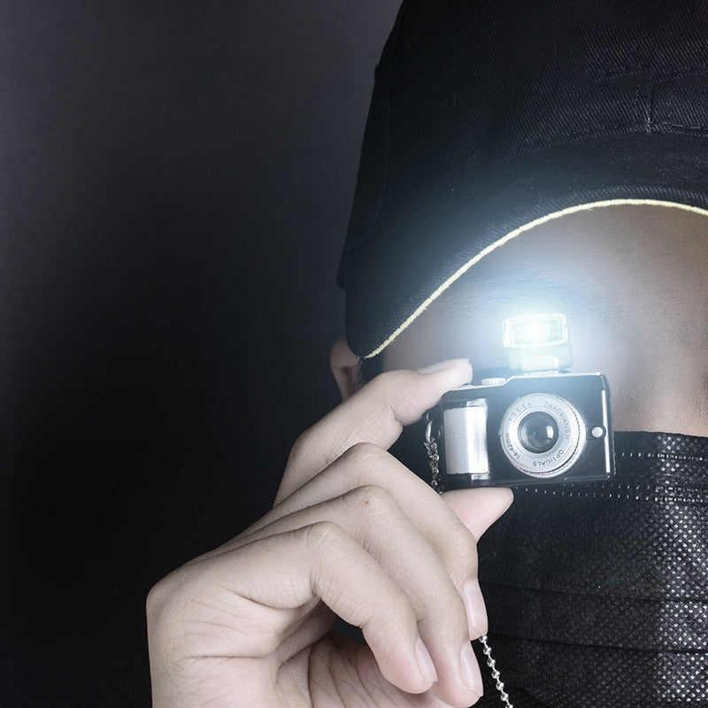 Retro Camera Flashlight Pendant Necklace