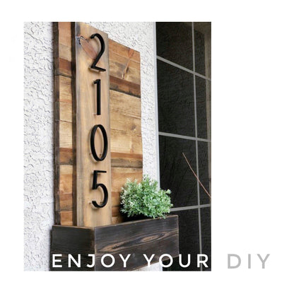 Big Silver Metal House Number Sign