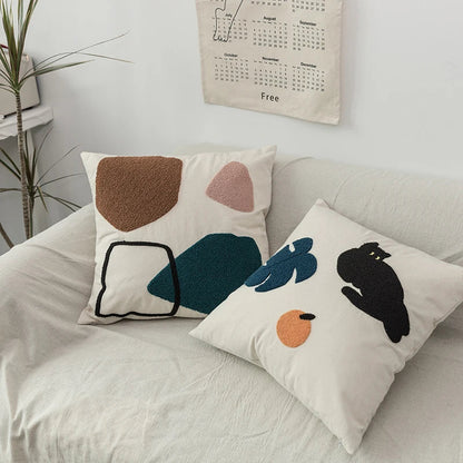 Colorful Floral Cat Cushion Cover