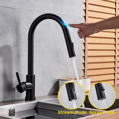 Modern Hands-Free Kitchen Faucet with Sensor Tap