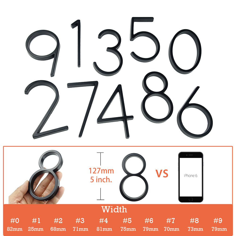 Big Silver Metal House Number Sign