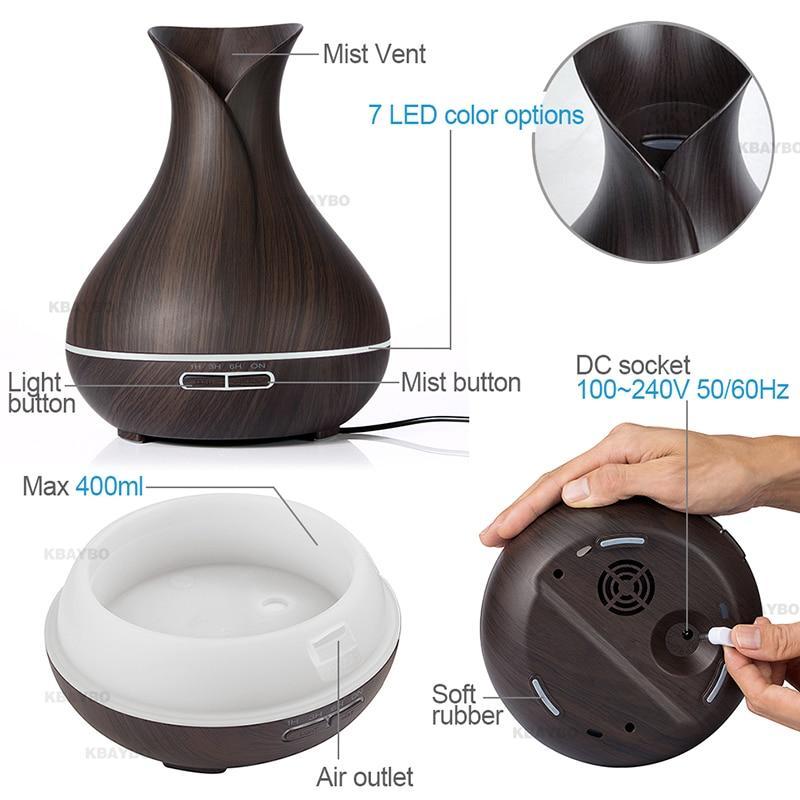 Compact Essential Oil Diffuser with Colorful LED Lights