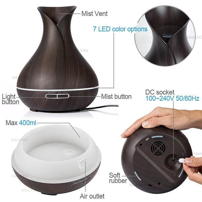 Compact Essential Oil Diffuser with Colorful LED Lights
