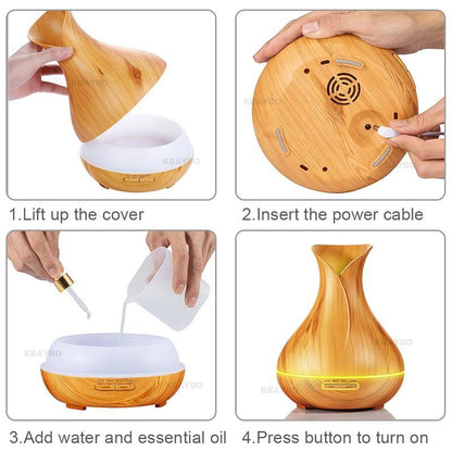Compact Essential Oil Diffuser with Colorful LED Lights