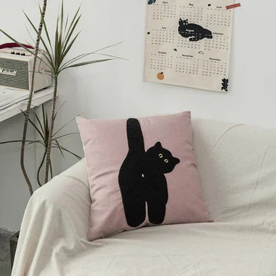 Colorful Floral Cat Cushion Cover