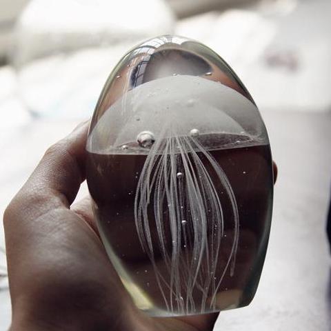 Colorful Artisan Glass Jellyfish Decor Figurine - Befez