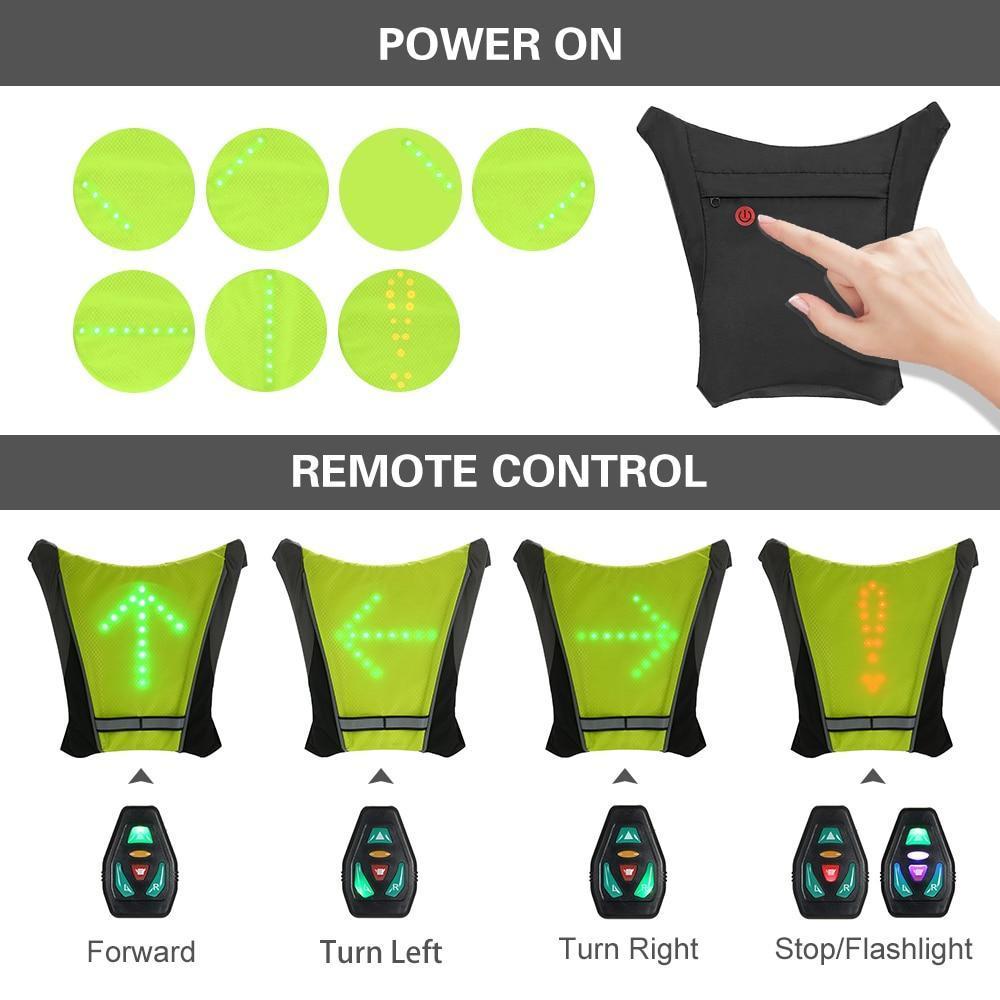 Visible LED Safety Jacket for Cycling Outdoor Night Ride