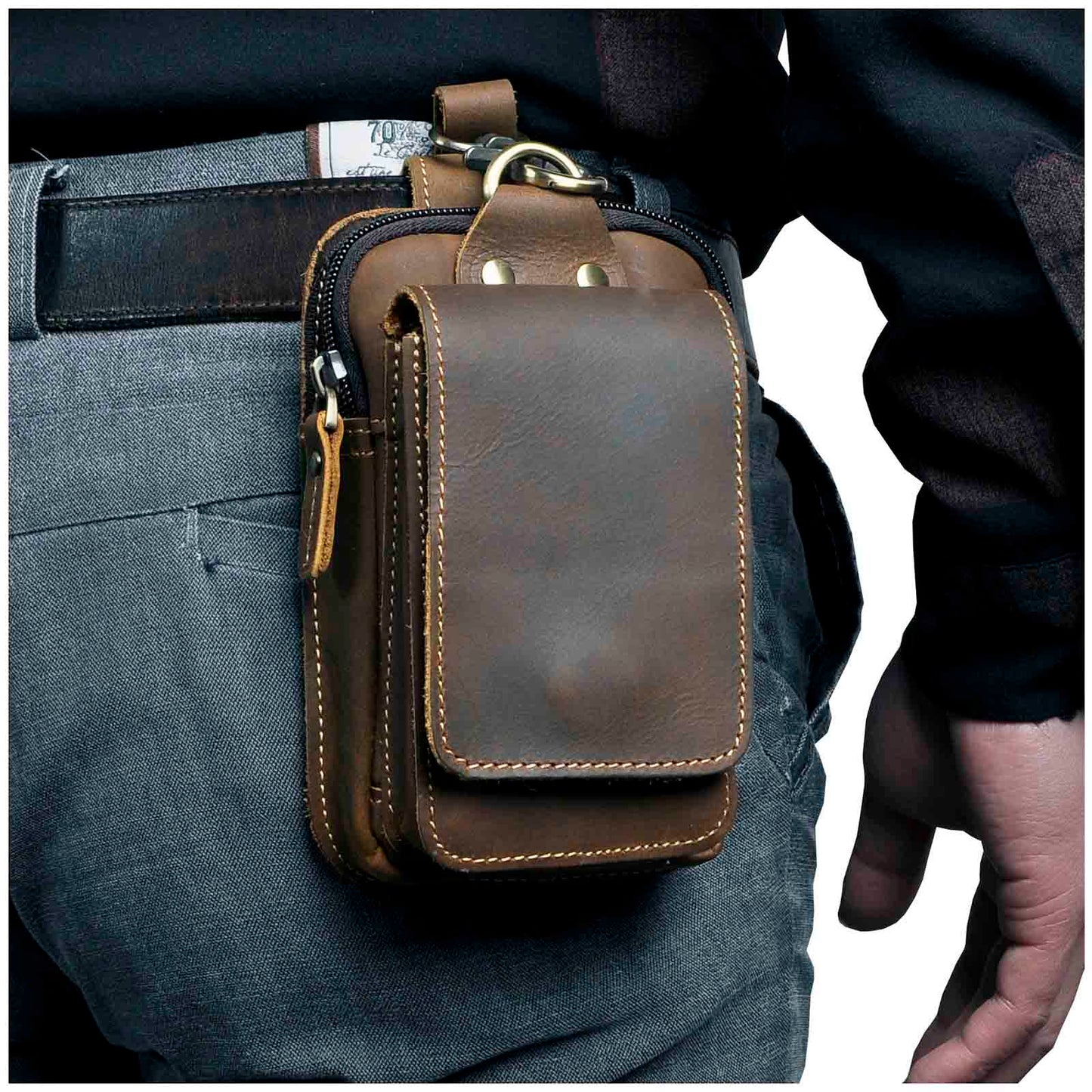Real Leather Mens Waist Bag - Befez