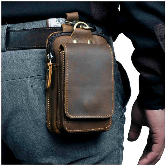 Real Leather Mens Waist Bag - Befez