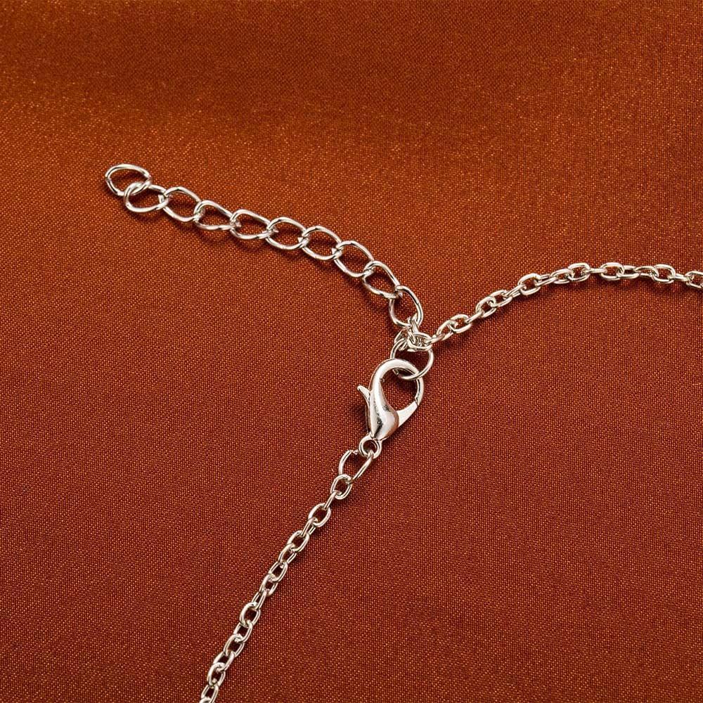 Sparkling Crystal Snowflake Pendant Necklace Long Chain