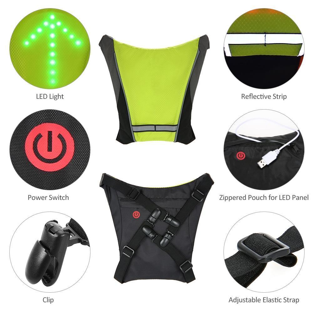 Visible LED Safety Jacket for Cycling Outdoor Night Ride