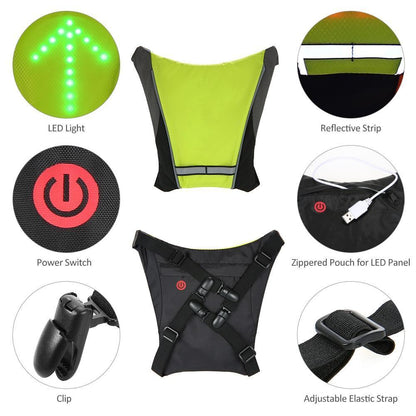 Visible LED Safety Jacket for Cycling Outdoor Night Ride