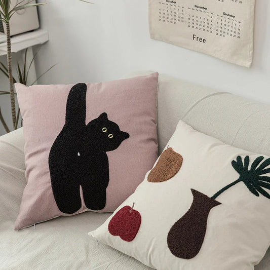 Colorful Floral Cat Cushion Cover - Befez