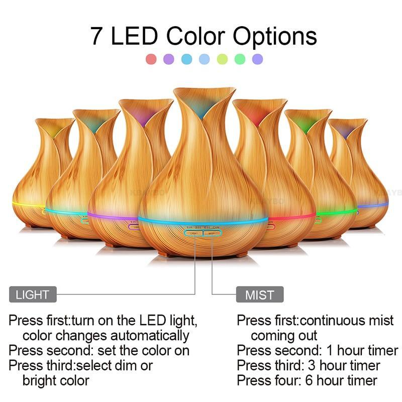 Compact Essential Oil Diffuser with Colorful LED Lights