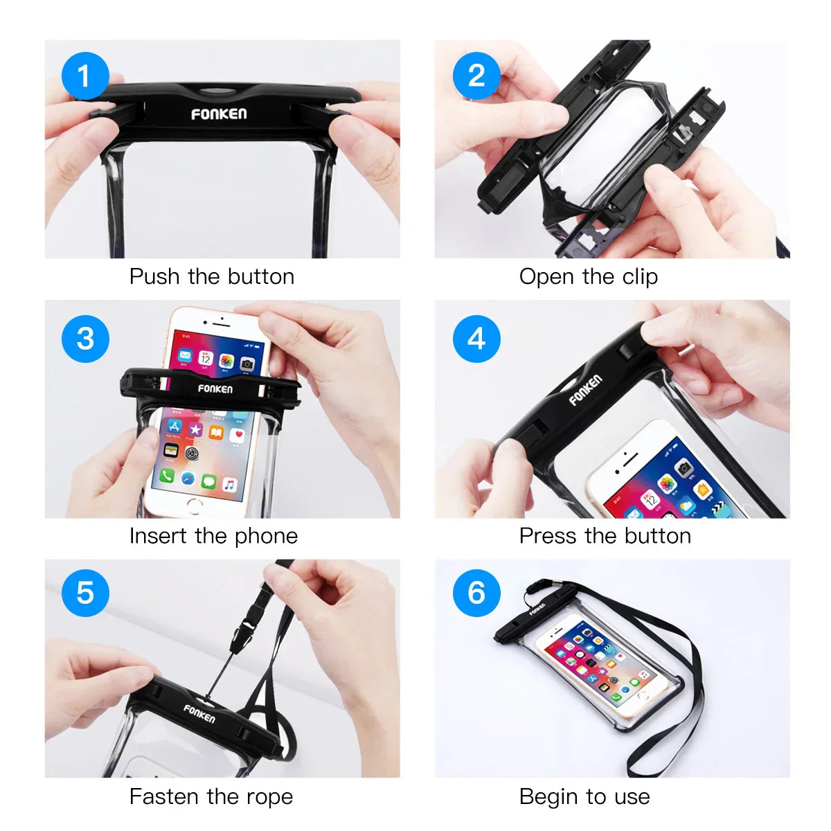 Waterproof Phone Pouch with Clear View Screen Protector