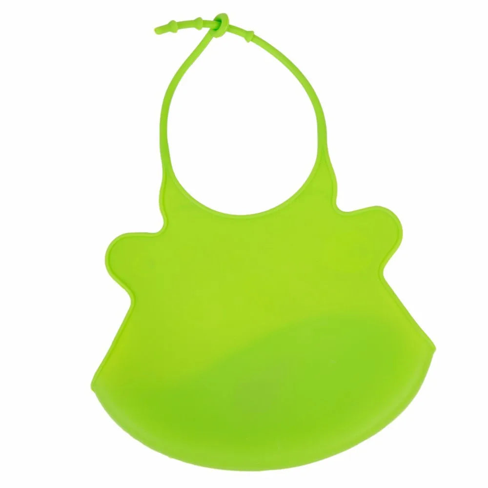 Soft Silicone Baby Bib with Crumb Catcher - Waterproof & Adjustable