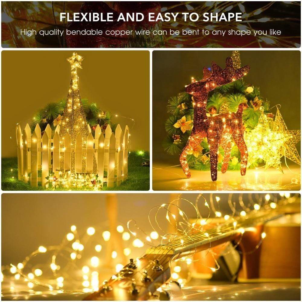 Outdoor Hanging Solar String Lights (Clear Wire)