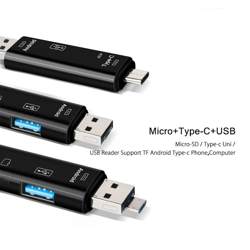Compact 5-in-1 Multi SD Card Reader with 32GB Bonus Card