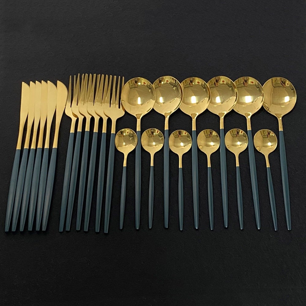 Elegant Gold Flatware Set for Fine Dining