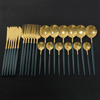 Elegant Gold Flatware Set for Fine Dining