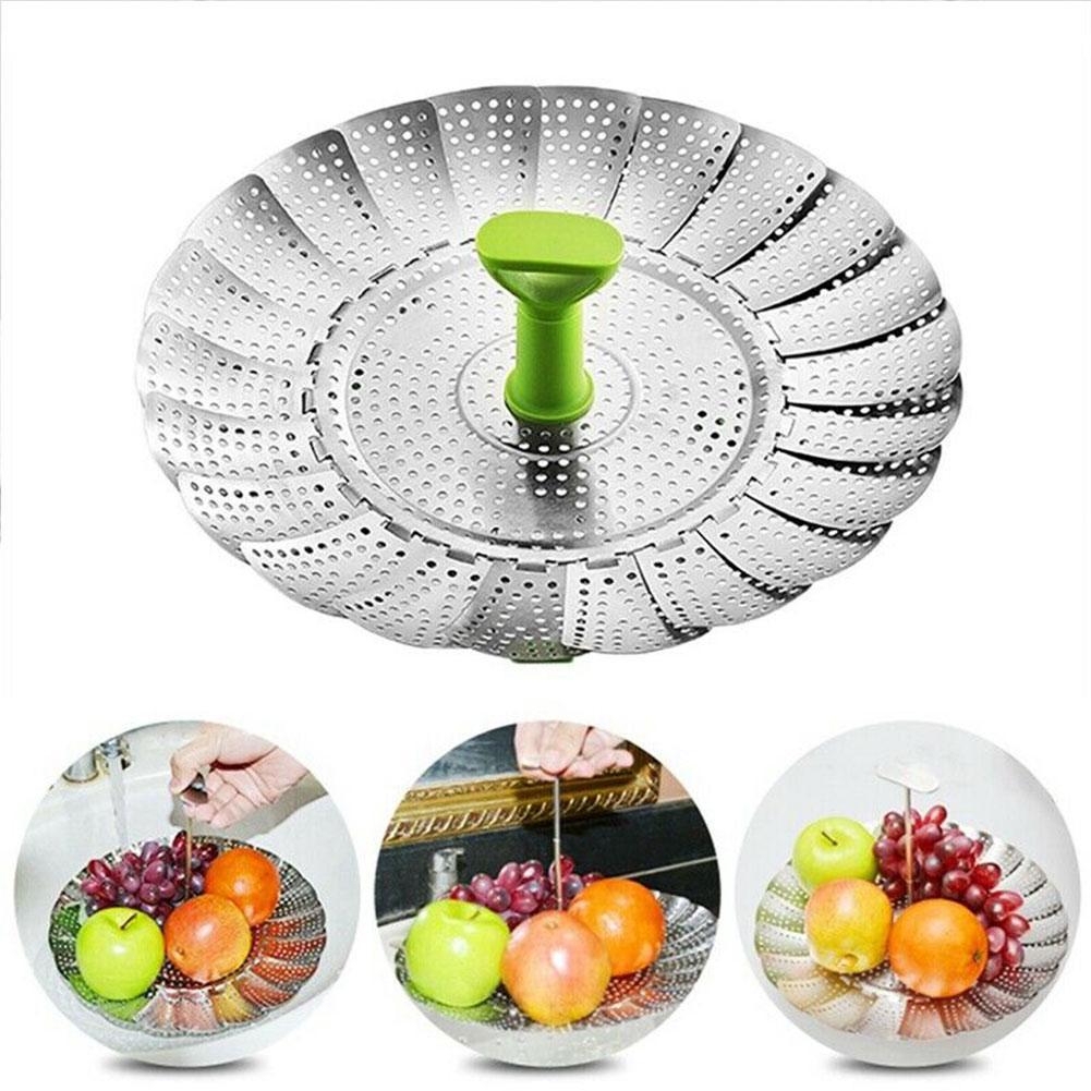 Premium Foldable Metal Veggie Steamer Basket
