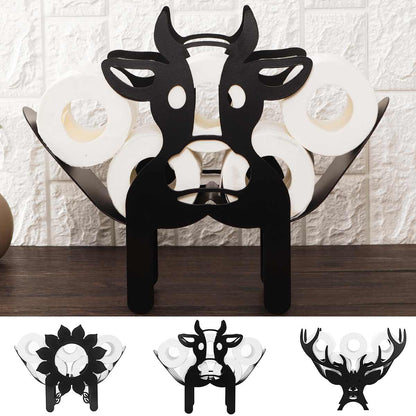 Fun Animal Iron Toilet Paper Holder with Storage - Befez