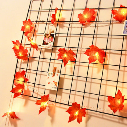 Colorful Fall Leaf String Lights