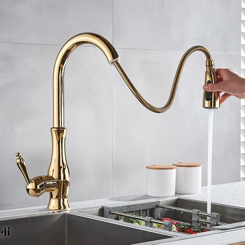 Premium Gold Finish Kitchen Sink Faucet