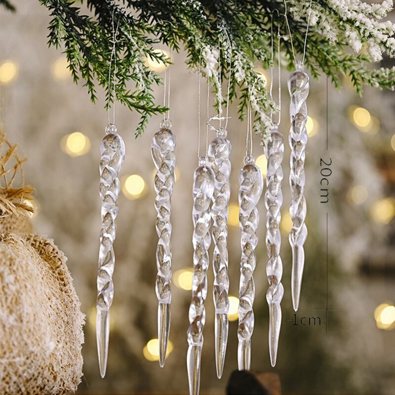 Befez | 12Pcs Snowy Hanging Christmas Icicle Decorations
