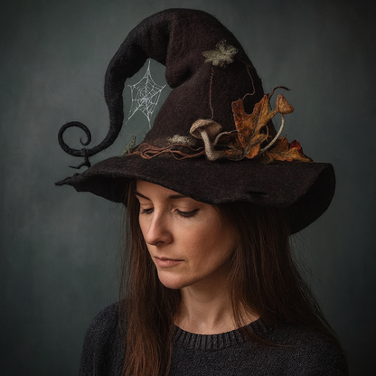 Cozy Witch Hat Soft Wool Halloween Party Accessory