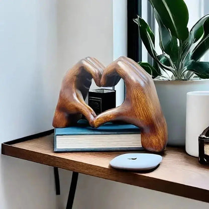 Unique Wooden Heart Decor Sculpture