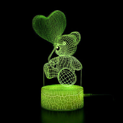 Colorful 3D Bedroom Table Lamp