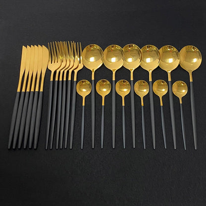Elegant Gold Flatware Set for Fine Dining
