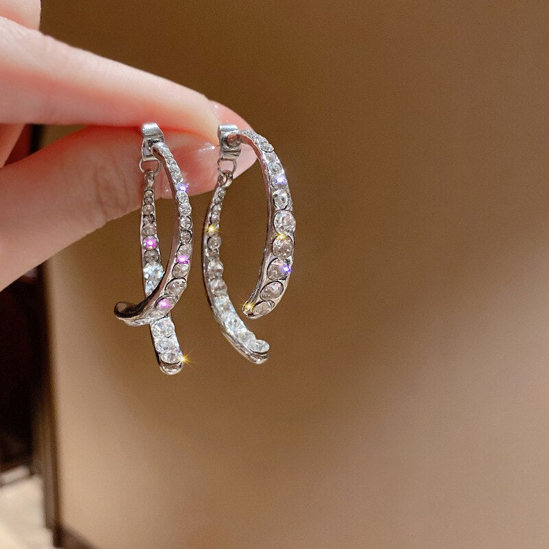 Sparkly Geometric Korean Inspired Earrings - Befez