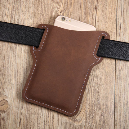 Vintage Brown Leather Phone Belt