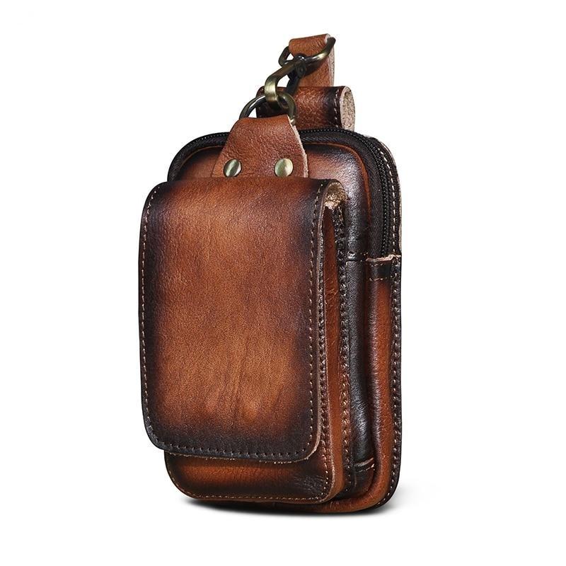 Stylish Genuine Leather Belt Bag for Men