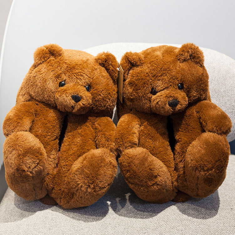 Cozy Fuzzy Bear Claw House Slippers