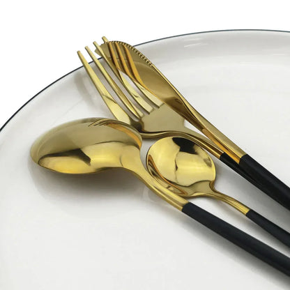 Premium Gold Plated Stainless Steel Silverware Set