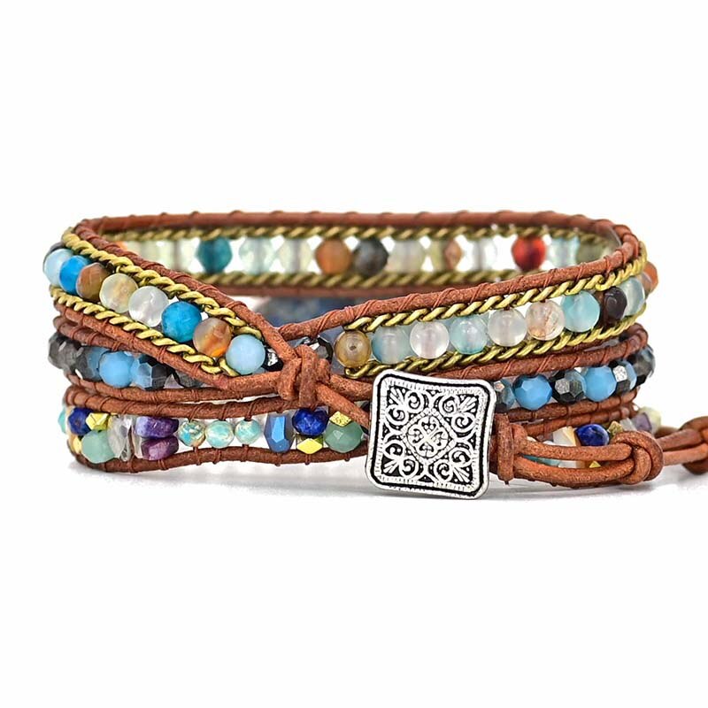Beautiful Blue Hamsa Charm Wrap Bracelet