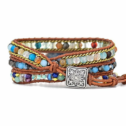 Beautiful Blue Hamsa Charm Wrap Bracelet